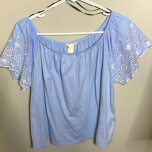 Blue off the shoulder top